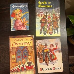 Lot of 4 Vintage Christmas Carols Books Paper Paper Ephemera Pittsburghh